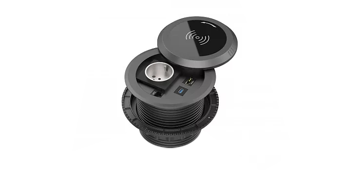 Лючок врезной в стол Wize Pro WRTS-RR-B
